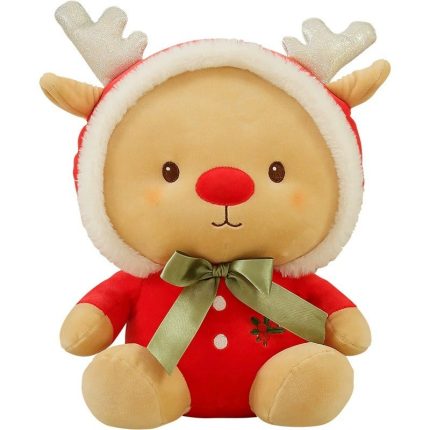 Cartoon Reindeer Plush Toy - Stuffed Deer Doll for Events, Christmas & Annual Party Gift, Available in Large & Mini Sizes