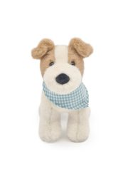 Wire Haired Fox Terrier Plush Dog - Scarf-Wearing Stuffed Puppy Toy, Internet Famous Doll, Perfect Gift for Dog Lovers