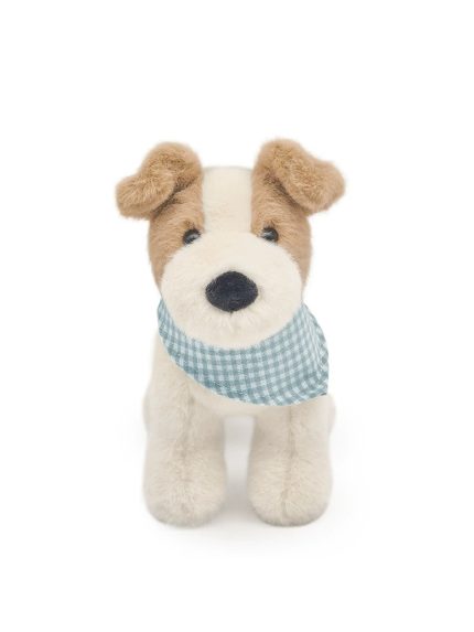 Wire Haired Fox Terrier Plush Dog - Scarf-Wearing Stuffed Puppy Toy, Internet Famous Doll, Perfect Gift for Dog Lovers