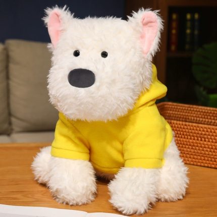 New Viral Hoodie-Wearing West Highland Terrier Plush - Mini Puppy Stuffed Toy, Keychain Accessory, Internet Famous Gift