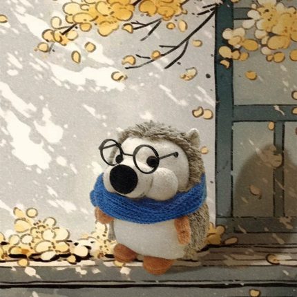 Cute Realistic Scarf-Wearing Hedgehog Plush - Mr. Hedgehog Stuffed Doll, Miniature Realistic Design, Cross-Border Birthday Gift